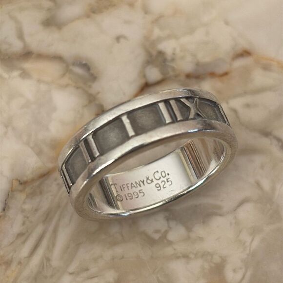Tiffany & Co. Atlas Ring 925 Sterling Silver Vintage - Picture 1 of 8